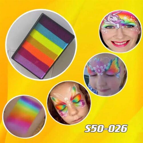 50g Customized Face Painting Colorful Rainbow Split Cake Flu