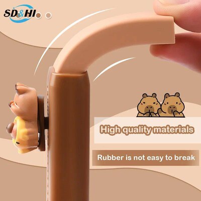 Kawaii Push Pull Capybara Eraser Soft Shool Supplies Clean M
