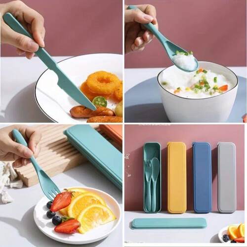 3In1 Portable Cutlery Set Reusable Home Travel Utensil Set F