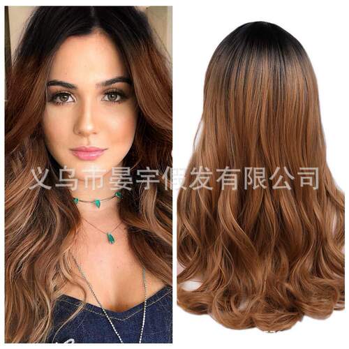 Wig female dyeing long curly hair rose net wig cover fashion
