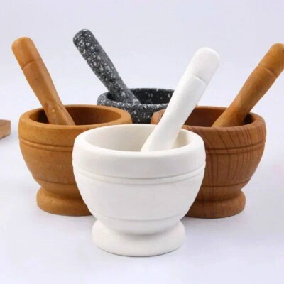 Resin Setmortar and Pestle Garlic Herb Spice Mixing Grinding