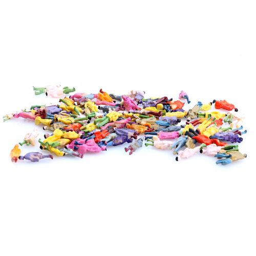 100Pcs 1:87 Building Layout Model People Train HO Scale Pain