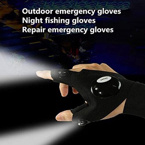 New.2Pcs/Pair Outdoor Fishing Magic Strap Fingerless Gloves