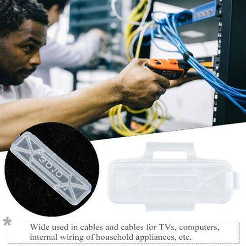 100 Pcs Cable Identification Box Clear Label Tags Holder