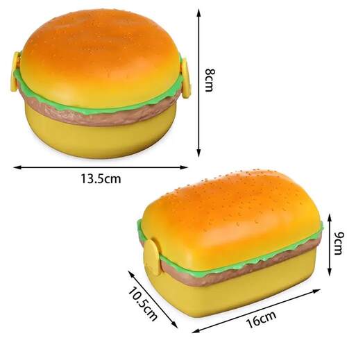 Hamburger Lunch Box Double Tier Cute Burger Bento Box Microw
