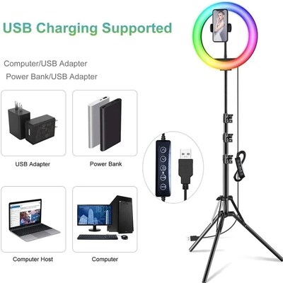 Selfie Ring Light RGB Fill LED RingLight Selfie Lamp Photogr