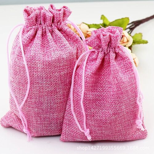Hot 50 Pcs/Lot 7*9cm Khaki Color Natural Burlap Linen Jewelr