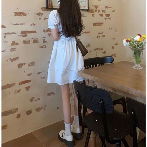 Academy-style White Summer New Womens Dress Short-sleeved S