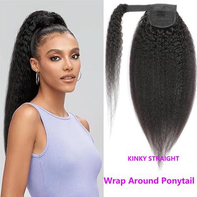 Wrap+Around+Tail+Kinky+Straight+Human+Hair+Live+Wig+tail