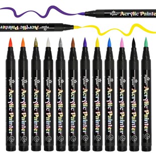 12/24/36 Colors Brush Tip Acrylic Paint Pens, Paint Markers
