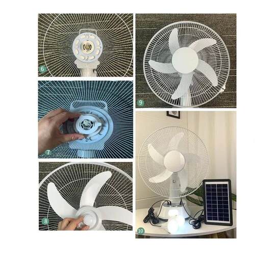Solar Fan ACDC Portable Fan Desktop 14 Portable Rechargeab