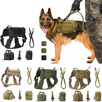 Adjustable Tactical Service Dog Vest Training Hunting Molle