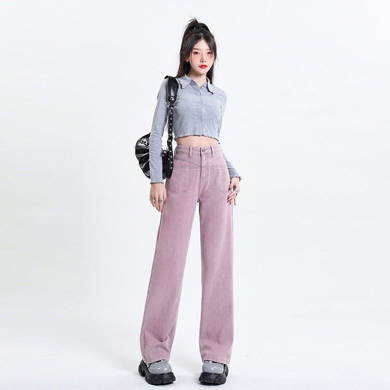 Straight Leg Jeans For Women High Waist 2023 nd Denim Pants图片
