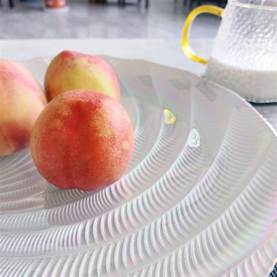 White Shell Threaded Glass Salad Bowl Stinger Plate