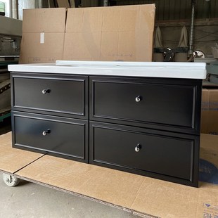 【定制】中古风浴室柜陶瓷一体盆法式卫生间洗脸盆柜洗漱台