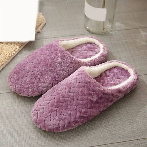 Women Winter Home Fur Slippers Cartoon Cat Non-Slip Soft War