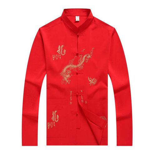 Middle-aged and elderly Tang Suit Mens Long-sleeved Spring