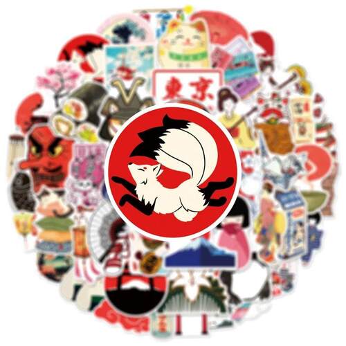 10/30/50PCS Cartoon Japan Small Fresh PVC Sticky Sticker Aes