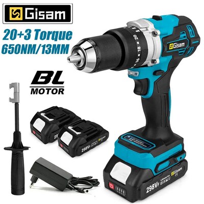 Powerful Electric Impact Drill Screwdriver 13mm Chuck Brushl