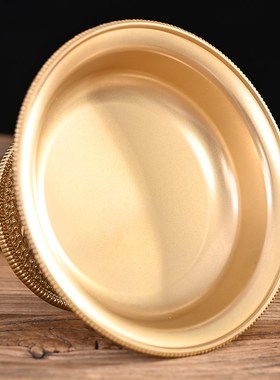 尼泊尔黄铜护法杯高脚雕花藏八宝八吉祥圣水杯供水杯果盘摆件