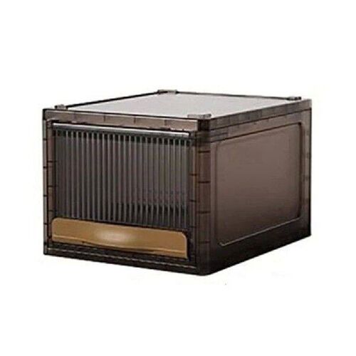 Stackable Storage Bins With Drawers Lids,Plastic White