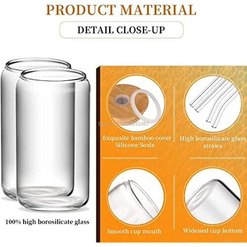 400/500ml Transparent Drinking Utensil Coffee Glass Cup with