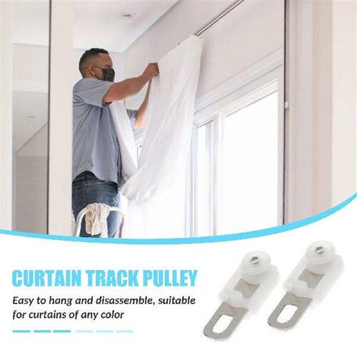 50 Pcs Curtain Pulley Poles Hook Accessories Roller Rail