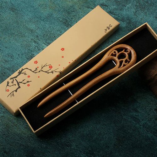 U Shape Hair Clips Geometric Simple Sandalwood Forks Styling