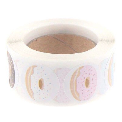 500PCS/Roll Stylish Doughnut Stickers Delicious Looking