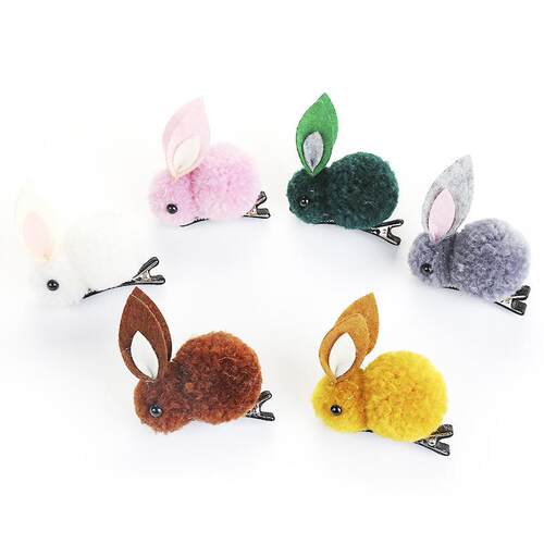 Korean Childrens Hair Clips Cute Rabbit Elastic Hair Rubber