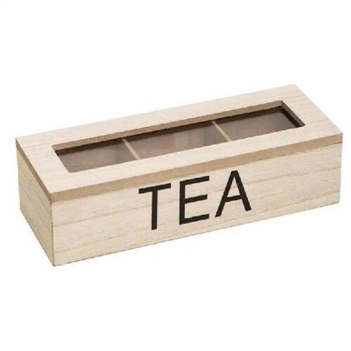 Tea Bag Storage Box Tabletop Wooden Holder Vintage Design