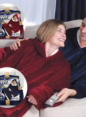 Plush Fleece Sherpa Blanket Warm Pocket Hoodie TV Blankets