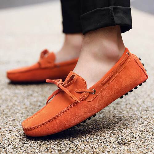 Mens Slip-On Shoes 夏季新款男士百搭懒人休闲透气皮鞋