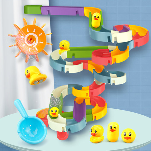 Baby Bath Toys DIY Marble Race Run Assembling Track Bathroom