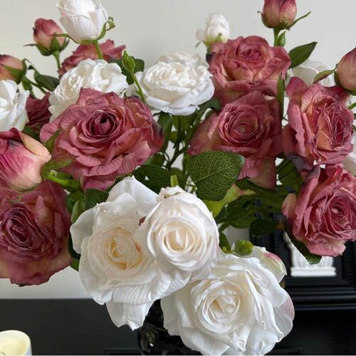4 Heads Artificial Flowers Long Stem Wedding Decoration Silk