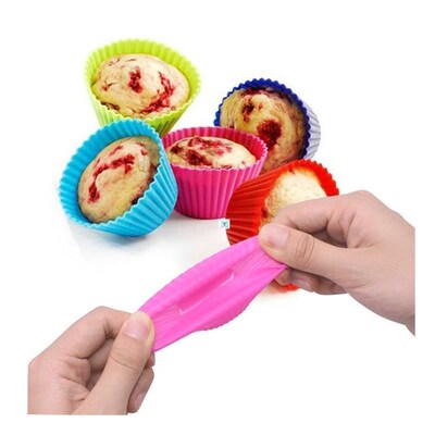 12pcs Silicone Cake Baking Molds Cupcake Molder Round Muffin