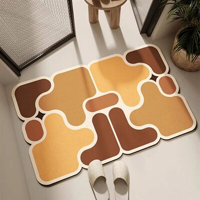 VIKAMA Absorbent Bathroom Diatomaceous Earth Floor Mats Bath