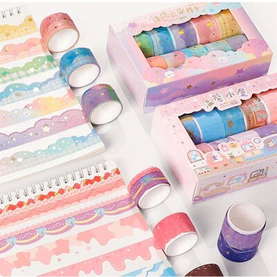 10 Rolls Clouds Washi Tapes Korean Stationery Masking Tape J
