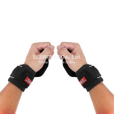 1 pair gym weight lifting bar straps wrap wrist support pr