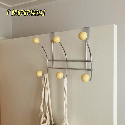 vintge法式奶油风浴室卧室门后挂钩免打孔衣架装饰品衣挂衣帽钩