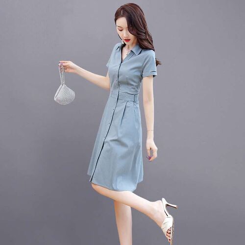 Dress Wens Summer Short-sleeved New Elegant Slim-fit Slimmi