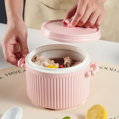 复古大号陶瓷带盖碗隔水炖盅杯炖燕窝专用汤盅烤梨罐蒸鸡蛋羹汤碗