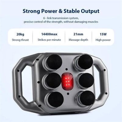 Six-head Fascia Gun High Frequency Vibration Body Massage Gu