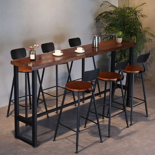 吧台桌实木桌椅家用酒吧靠墙窄桌子长条工业风阳台商用高脚桌