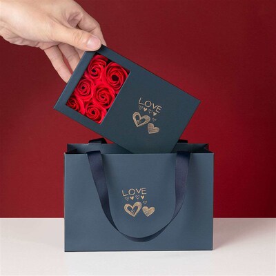 Rose Gift Box Window Cover Rose Tanabata Eternal Flower Ring