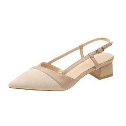 Pointed Toe Single Shoes Women with Thick Heel Straps 2025 A