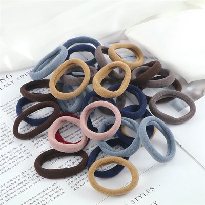 100Pcs/Set Women Basic Elastic Hair Bands Scrunchie Ponyta