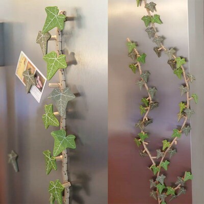 跨境新品3D Printing Artificial Ivy Fridge Magnet常春藤冰箱贴