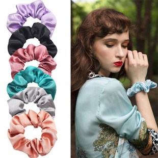 1Pcs Silk Scrunchie Elastic Handmade Multicolor Hair Accesso