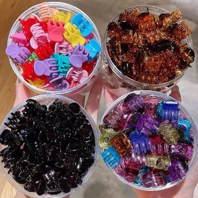 Mini Hair Claw Clips for Women Girls Korean Simple Small Bla